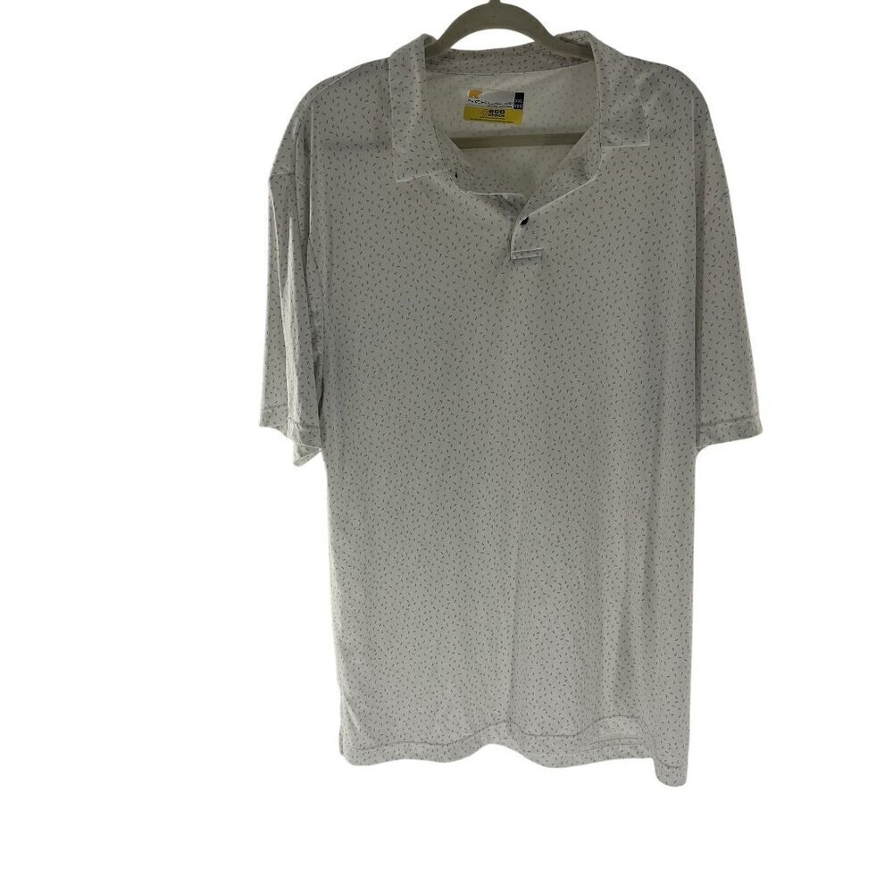 * Nicklaus Mens XXL Eco Choice Polo Shirt With Button Placket & Subtle Pattern